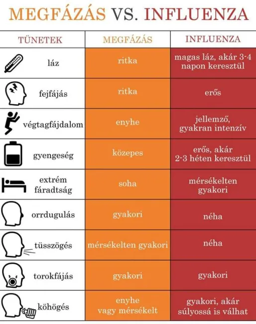 Az influenza ebben különbözik a megfázástól