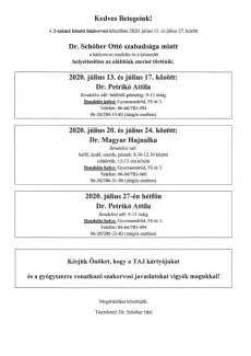 Dr. Schóber Ottó szabadsága