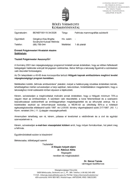 A Kormány 2001-ben népegészségügyi programot hirdetett